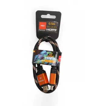 HDMI-HDMI kabelis Opticum RED 4K UHD - 0,5m (v2.0)
