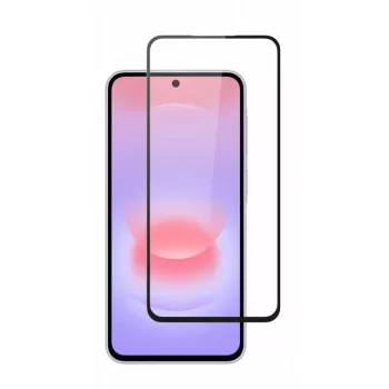 SCREENOR Grūdinto stiklo ekrano apsauga, skirta Samsung Galaxy A27, pilnas uždengimas, 9H kietumas, 0,33 mm, skaidri su juodu rėmeliu