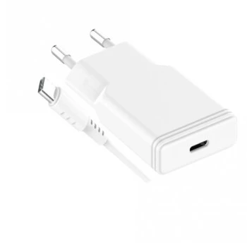 GRATEQ TAHKO 20W USB-C PD Sieninis Įkroviklis su 1,5 m USB-C – Lightning Kabeliu, Baltas