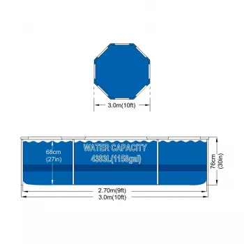 Avenli Round Frame Pool 305x76 cm rinkinys su filtro siurbliu