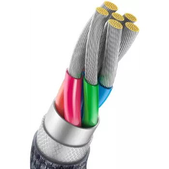 Baseus Crystal Shine USB-A to USB-C laidas 1.2m 100W 6A QC 3.0 pintas nailonas juodas