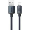 Baseus Crystal Shine USB-A to USB-C laidas 1.2m 100W 6A QC 3.0 pintas nailonas juodas