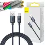 Baseus Crystal Shine USB-A to USB-C laidas 1.2m 100W 6A QC 3.0 pintas nailonas juodas