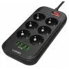 LDNIO SE6403 elektros skirstytuvas, 6 lizdai + 4 USB