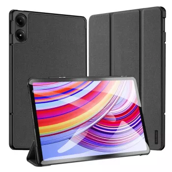 Dux Ducis Domo Case su atverčiamu dangteliu ir Smart Sleep funkcija, skirtas „Xiaomi Redmi Pad Pro (4G/5G)/Poco Pad 12.1“ – juodos spalvos