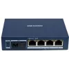 Hikvision DS-3D504TP-A nevaldomas pramoninis PoE jungiklis, 4 PoE+ prievadai, 1 SFP kanalas, 60W biudžetas