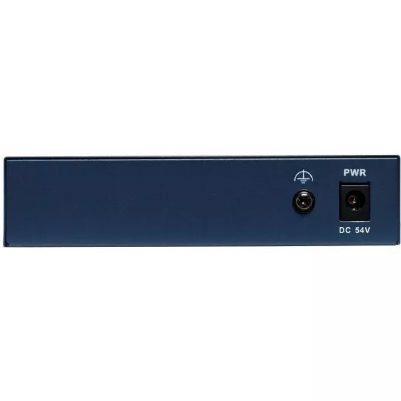 Hikvision DS-3D504TP-A nevaldomas pramoninis PoE jungiklis, 4 PoE+ prievadai, 1 SFP kanalas, 60W biudžetas