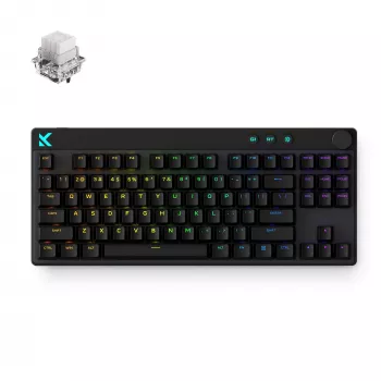 MCHOSE HW-Mix87-9 Tenkeyless Tri-Mode Mechaninė Žaidimų Klaviatūra, Hot-Swappable, RGB, 4000mAh, Juoda