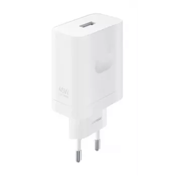 Realme 45W SuperVOOC USB-A sieninis įkroviklis, baltas