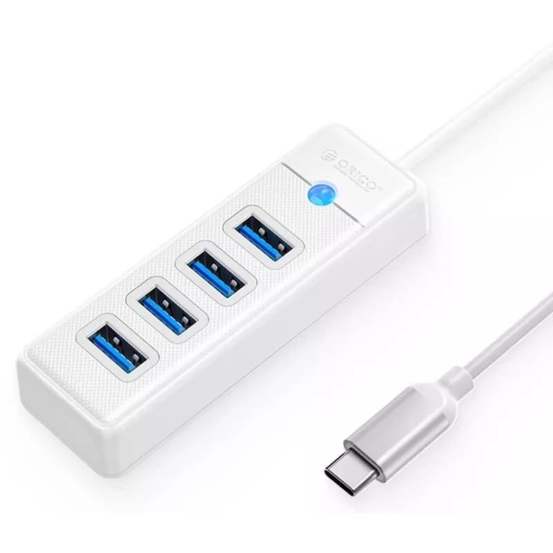 ORICO PW4U-C3-015-WH-EP USB-C Hub 4x USB-A 3.2 Gen 1 Baltas