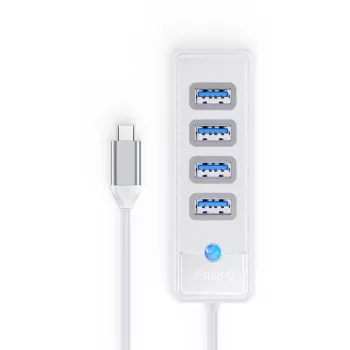 ORICO PW4U-C3-015-WH-EP USB-C Hub 4x USB-A 3.2 Gen 1 Baltas