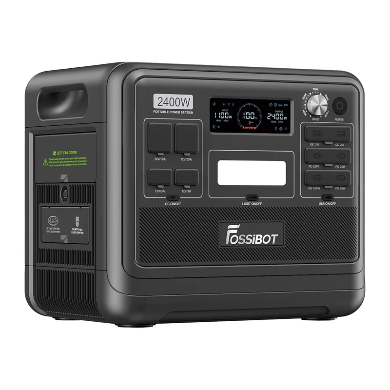 FOSSIBOT F2400 2400 W įkrovimo stotis, juoda