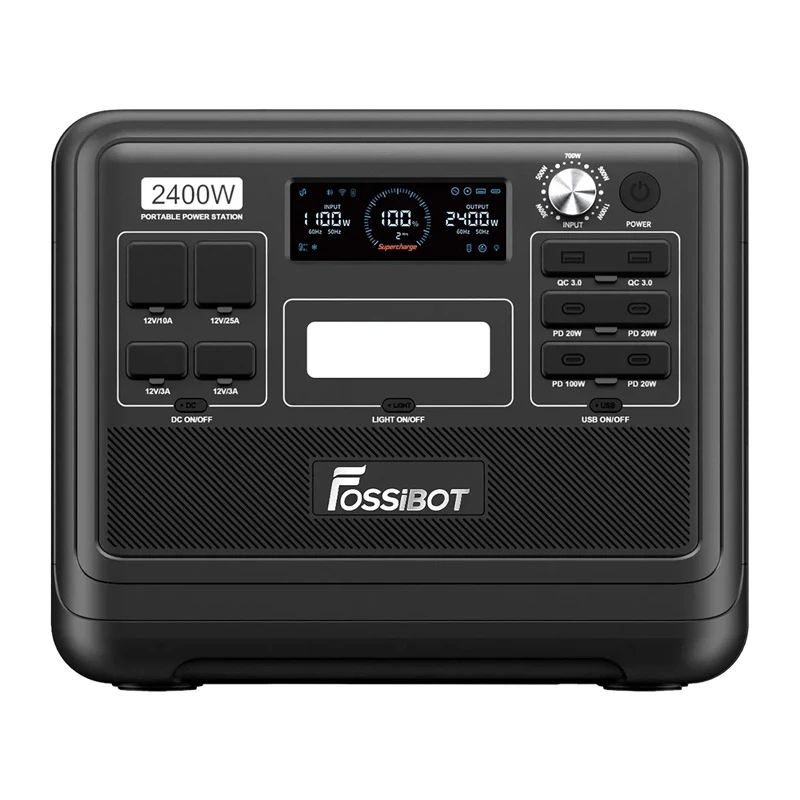 FOSSIBOT F2400 2400 W įkrovimo stotis, juoda