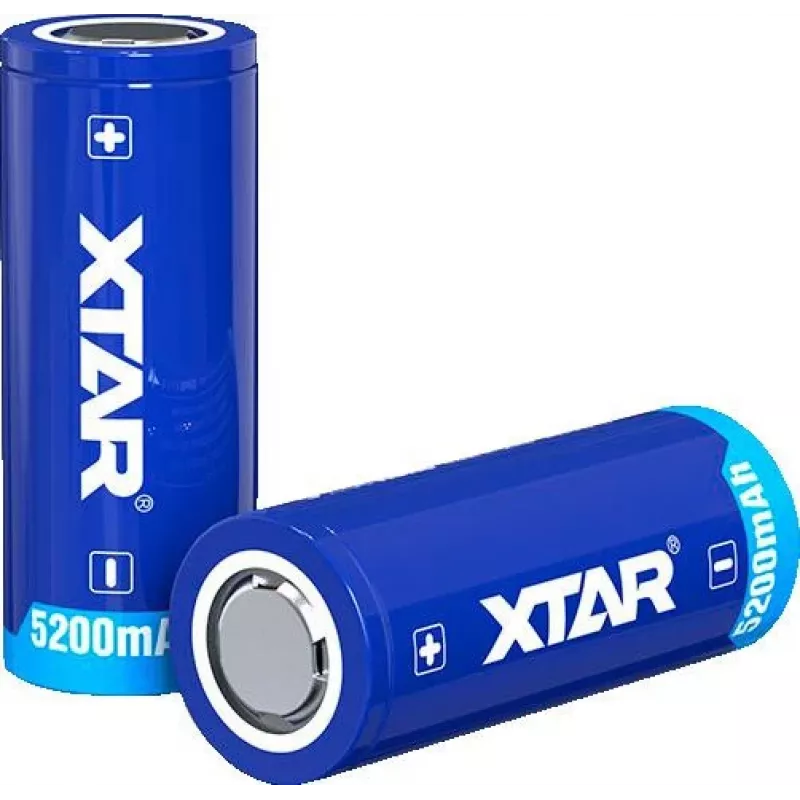 XTAR 26650 3.7V 5200mAh Apsaugota Li-Ion Įkraunama Baterija (Button Top)