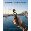 TELESIN 5000mAh Battery Grip Power Bank, skirta DJI Osmo Pocket 3 / 4, USB-C, juoda