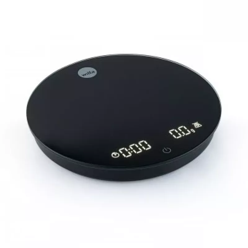 WILFA UNIFORM COFFEE SCALE - Skaitmeninės kavos svarstyklės su laikmačiu, Bluetooth, 2000g talpa, 0.1g tikslumu, juodos