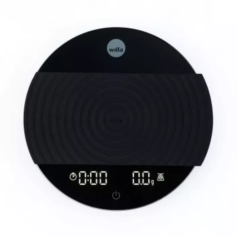 WILFA UNIFORM COFFEE SCALE - Skaitmeninės kavos svarstyklės su laikmačiu, Bluetooth, 2000g talpa, 0.1g tikslumu, juodos