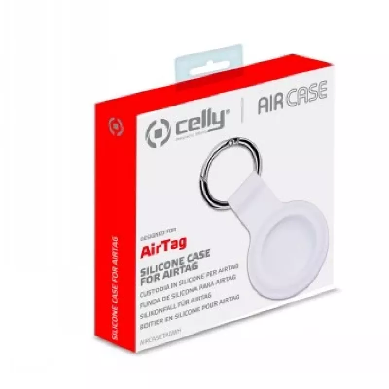 CELLY AIRCASETAG - AirTag Silikono Dėklas - Baltas