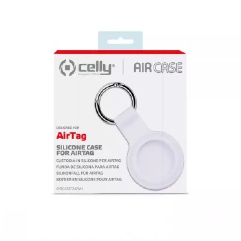 CELLY AIRCASETAG - AirTag Silikono Dėklas - Baltas
