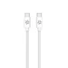 CELLY USBCUSBCCOTT - USB-C į USB-C medvilninis pintas laidas baltas (Power Delivery)