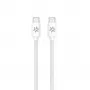 CELLY USBCUSBCCOTT - USB-C į USB-C medvilninis pintas laidas baltas (Power Delivery)
