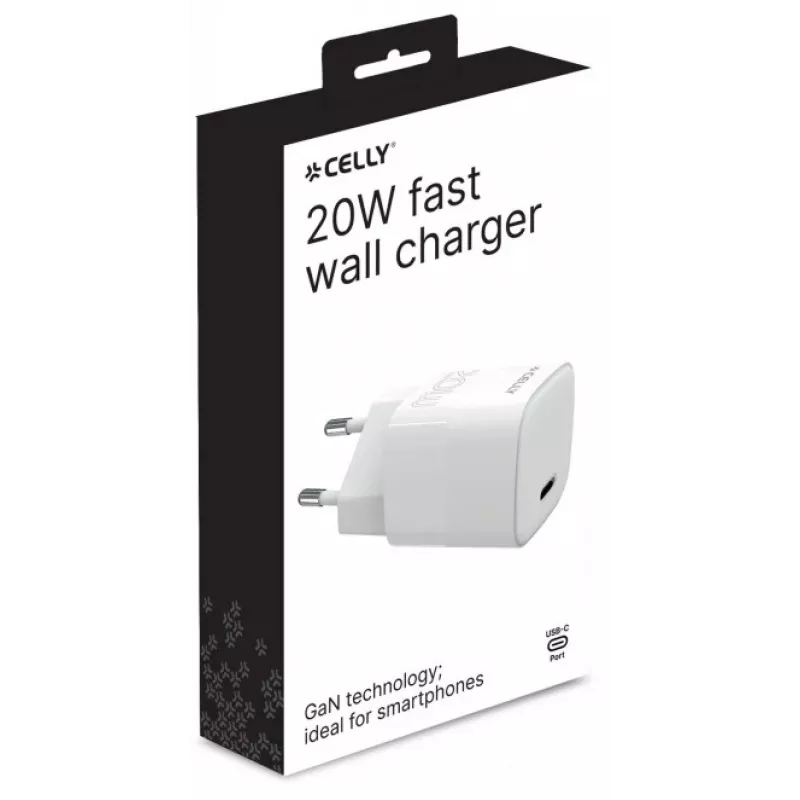 CELLY TC1USBC20WEVOWH USB-C sieninis įkroviklis 20 W baltas