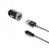 CELLY automobilinis įkroviklis Turbo su Micro USB kabeliu 2.4A 100cm juodas