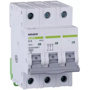 Noark Ex9BN 3P C16 Miniatiūrinis grandinės pertraukiklis 6kA, 16A, 3 polių, C kreivė