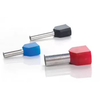 TRYTYT Dviejų laidų izoliuota antgalinė įvorė 2x4,0mm² 12mm pilka (100 vnt.) DUID-2x4,0-12SZ