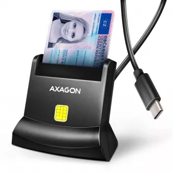 AXAGON CRE-SM4NC USB-C Smart Card Stand Reader - Juoda