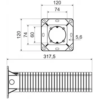 KOPOS KEZ-300_KB Įleidžiamoji Jungiamoji Dėžė Šilumos Izoliacinėms Sistemoms (ETICS/EIFS) - Oranžinė, 300 mm Izoliacijos Storis