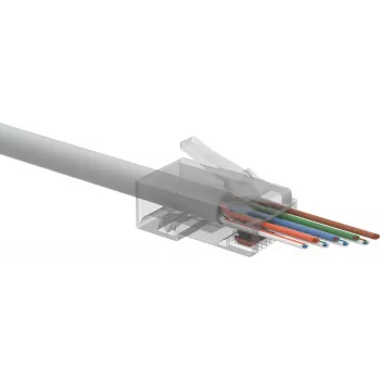 SOLARIX RJ45 Cat.5e UTP Pass-Through Connector SXRJ45-5E-UTP-EASY (100 vnt.)