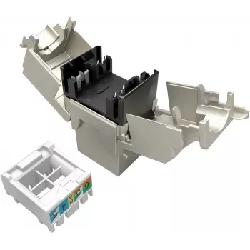 Solarix Cat.6A STP RJ45 Keystone Jack Toolless SXKJ-10G-STP-RAL-SA