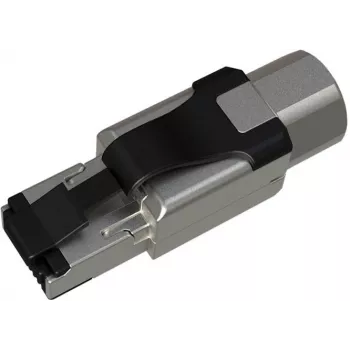 SOLARIX Industrial RJ45 Cat.6A STP Toolless Connector, 1 Vnt., Juoda/Sidabrinė