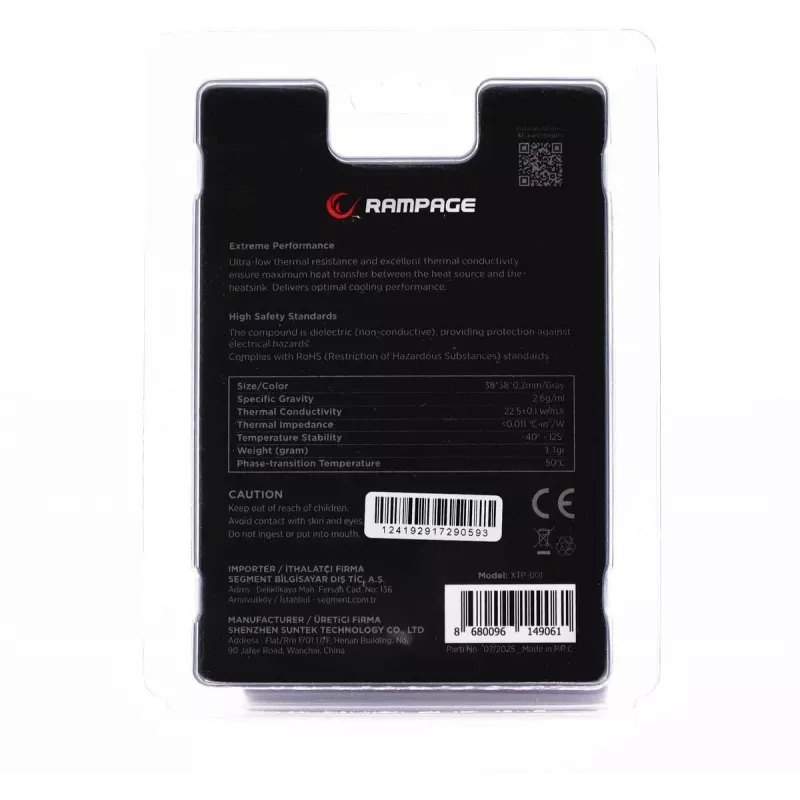 Rampage Termopad XTP-001 Termo padas 38×38×0,2 mm PTM