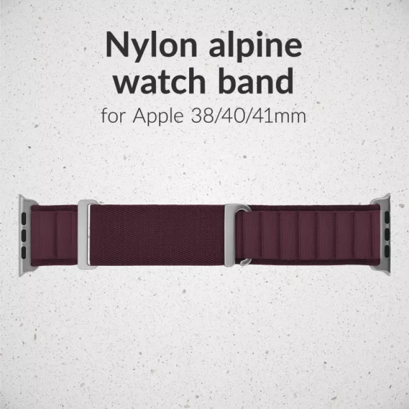Mobilize Nylon Watch Band - Alpine - Titanium Connector - for Apple 38/40/41mm - Bordeaux