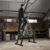 Batavia 7065240 Teleskopinės kopėčios 205 cm, 150 kg apkrova, anoduotas aliuminis, sidabrinė/juoda