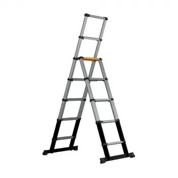 Batavia 7065240 Teleskopinės kopėčios 205 cm, 150 kg apkrova, anoduotas aliuminis, sidabrinė/juoda