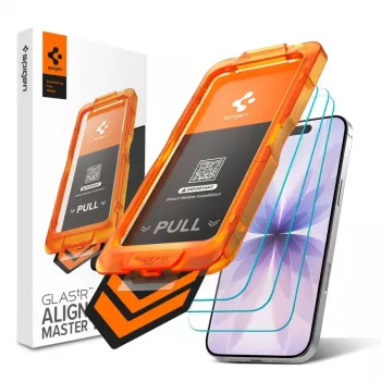 Spigen Glas.tR AlignMaster Slim 3 vnt. Grūdinto stiklo ekrano apsauga, skirta Apple iPhone 17