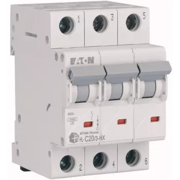 EATON HN-C20/3 Miniatiūrinis automatinis jungiklis MCB, 20A, 3-polių, C kreivė, 6kA