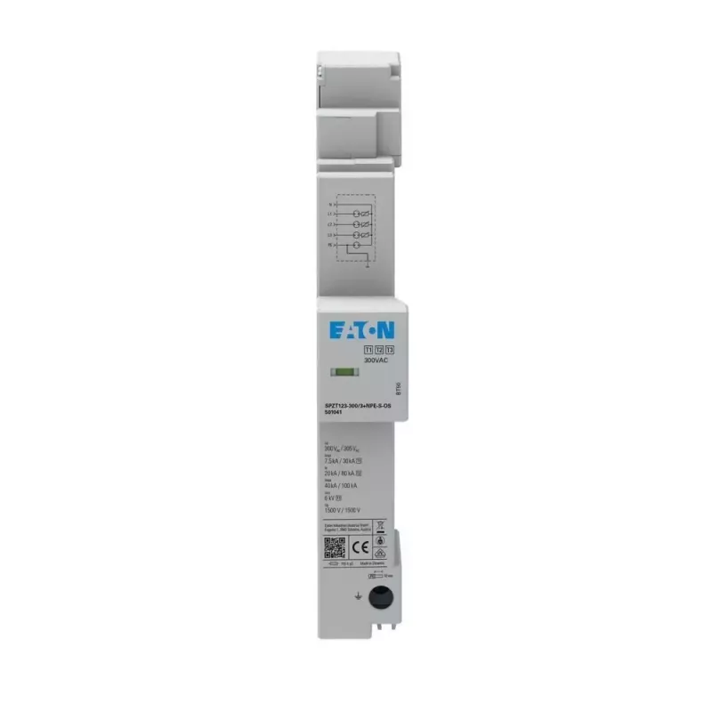 Eaton Apsauginis Perjungimo Įtampos Ribotuvas 40mm Šynai SPZT123-300/3+NPE