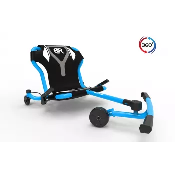 EzyRoller Spinner Pro X – Paspirtukinis go kartas su 360° sukimu, mėlynas, 10+ metų
