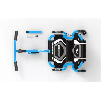EzyRoller Spinner Pro X – Paspirtukinis go kartas su 360° sukimu, mėlynas, 10+ metų