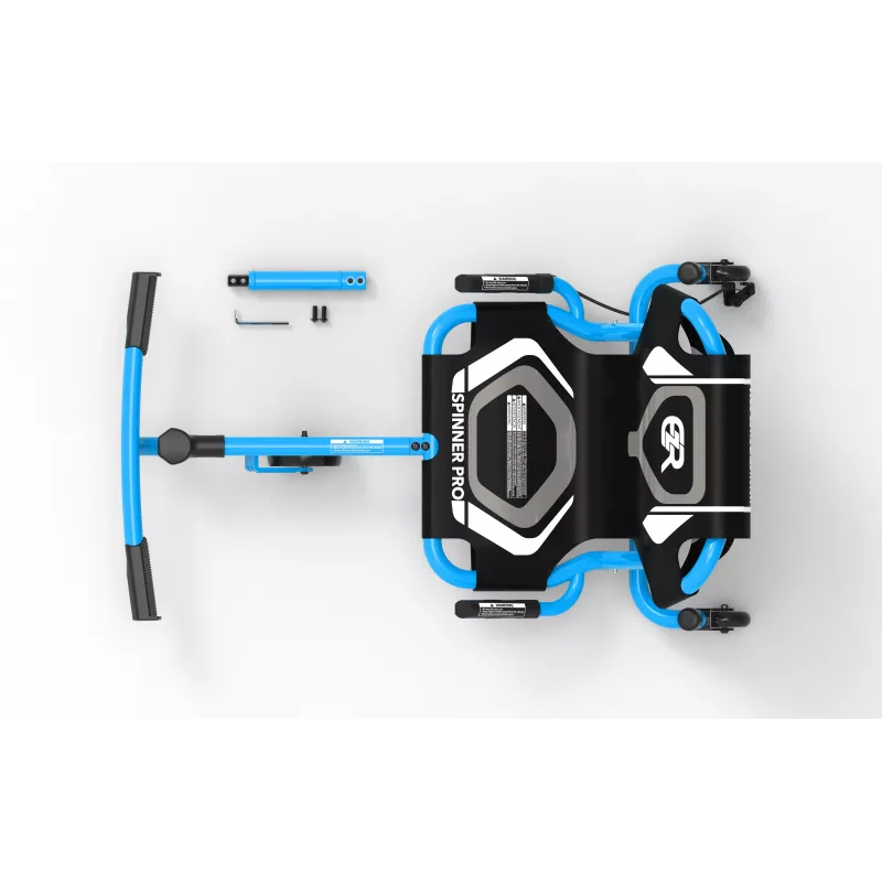 EzyRoller Spinner Pro X – Paspirtukinis go kartas su 360° sukimu, mėlynas, 10+ metų