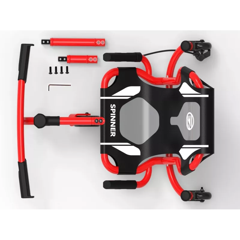 EzyRoller Spinner X Ride-On Go Kart - Leg Powered with 360° Swivel - Red