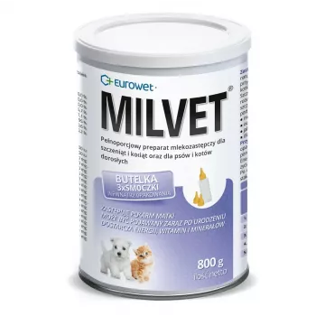 EUROWET Milvet Pieno pakaitalas šunims ir katėms - 800g