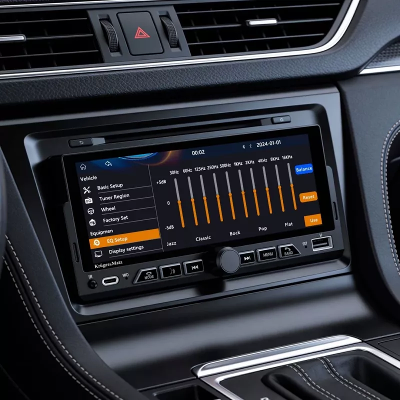 KRUGER & MATZ KM2017 1DIN automagnetola su Apple CarPlay ir Android Auto