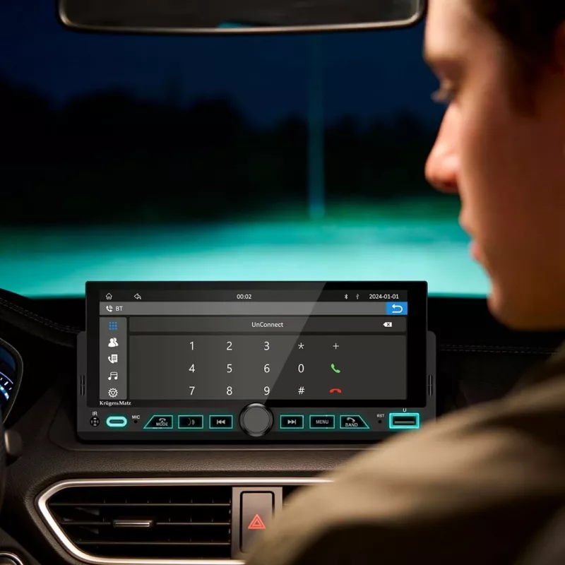 KRUGER & MATZ KM2017 1DIN automagnetola su Apple CarPlay ir Android Auto