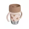 Beaba BigLove 360° Nerūdijančio plieno mokomasis puodelis 250 ml Rožinis