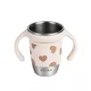 Beaba BigLove 360° Nerūdijančio plieno mokomasis puodelis 250 ml Rožinis